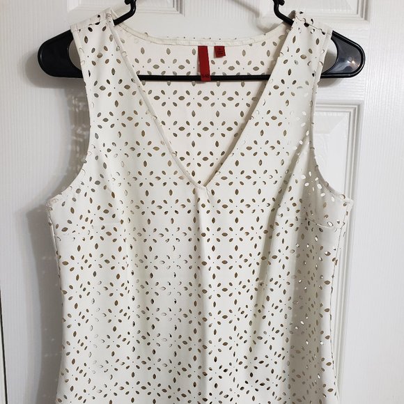 Tops - NWOT Faux Leather Laser Cut Top